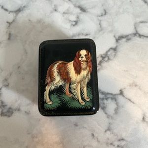 Cute little Russian-painted cavalier trinket box
